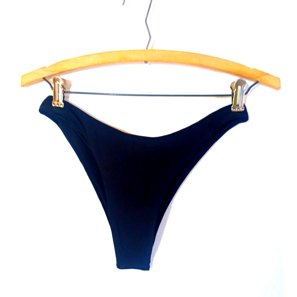 NWOT Women Size S High Cut Cheeky Bikini Bottom Black Sexy - Picture 2 of 5